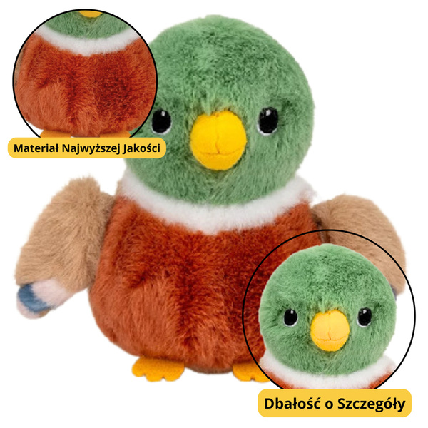 Pluszowa Maskotka Przytulanka Ptak Pluszowy Mała Kaczka 12cm 