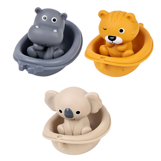 Zestaw Zabawki Do Kąpieli Zwierzątka w Łódeczkach Zjeżdżalnia 11 el. 