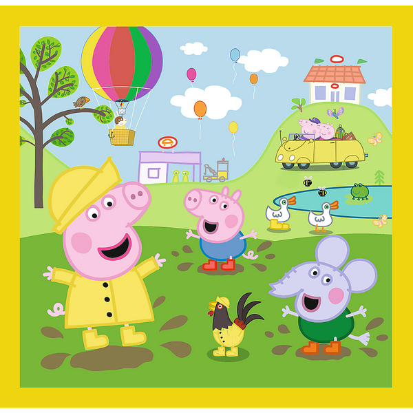 Puzzle - 3w1 - Wesoły dzień Peppy - Peppa Pig Trefl 34849