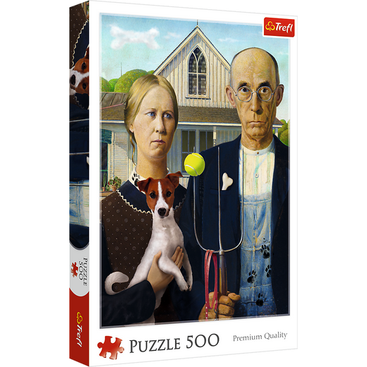 Puzzle - 500 - American Gothic: Psia Edycja Trefl 37526