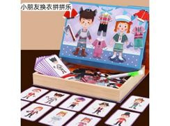 Drewniana Tablica Magnetyczna Układanka Puzzle Karty z Postaciami 