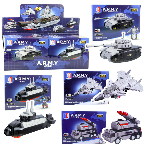 Klocki Konstrukcyjne Armia Wojsko Militarne Środki Transportu Robot 2w1 