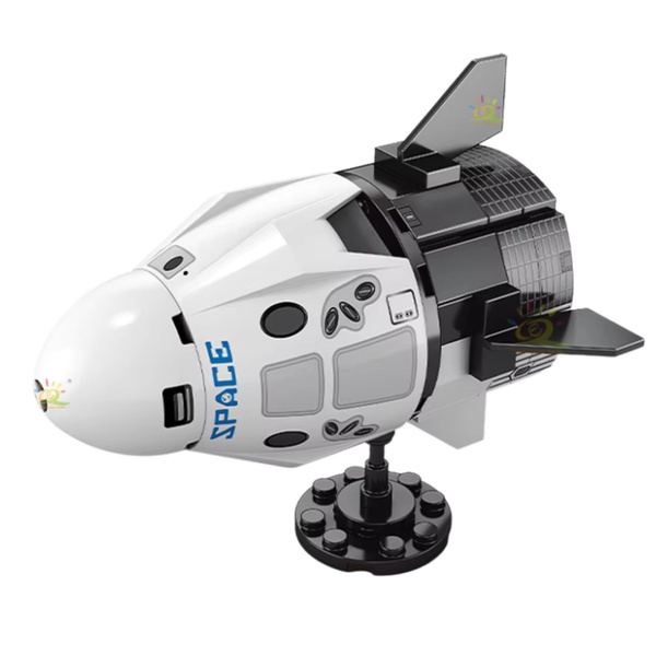 Klocki Konstrukcyjne Biały Statek Kosmiczny Podstawka 88 el. 