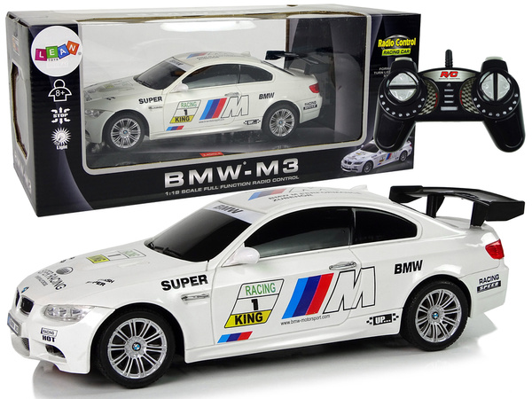 Auto Sportowe R/C 1:18 BMW- M3 Biały 2.4 G Światła 