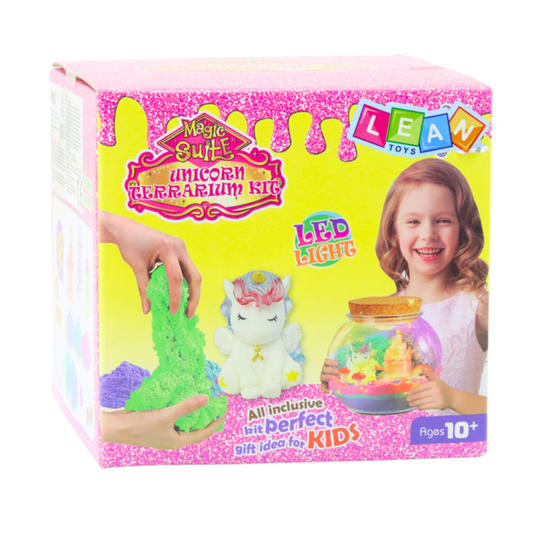 Zestaw Kreatywny DIY Terrarium z Małym Jednorożcem Lampka LED Pilot 