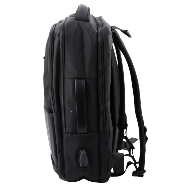 Plecak Miejski Biznesowy USB Pas Piersiowy Czarny 26L