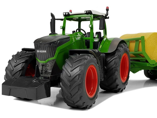  Duży Traktor z Przyczepką  80 cm Bale Siana Zdalnie Sterowany 2.4G 