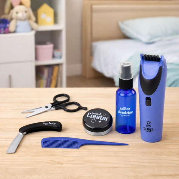 Zestaw Małego Barbera Fryzjer Maszynka Nożyczki Akcesoria 10 el.