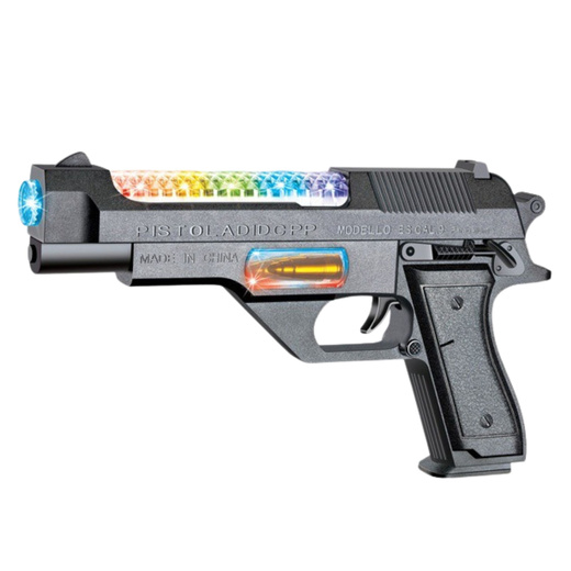 Broń Pistolet Na Baterie Kolorowe Światła Dźwięki  24cm 