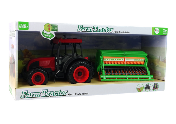 Duży Traktor Na Baterie Czerwony Siewnik Melodie 