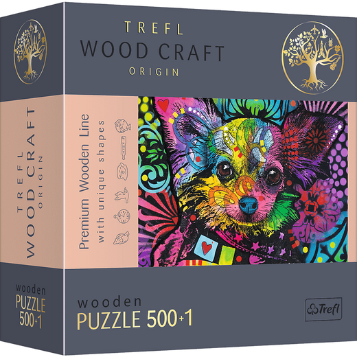 500+1 Puzzle Drewniane - Kolorowy szczeniak 20160