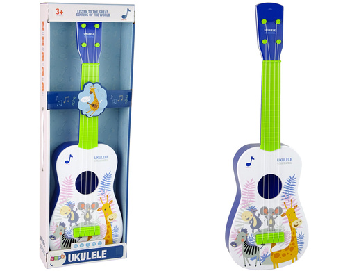 Gitara Ukulele Dla Dzieci Niebieska Zwierzęta Żyrafa Zebra 