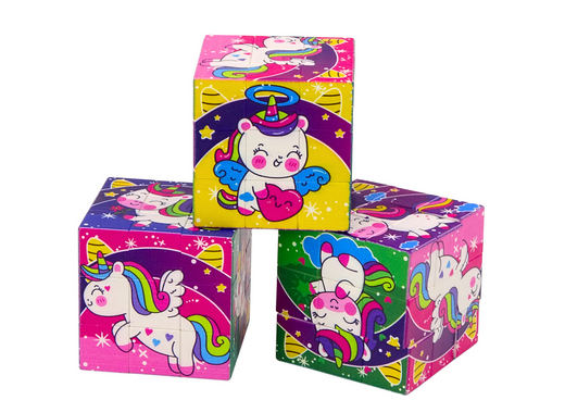 Magiczna Kostka Układanka Edukacyjna Jednorożce Puzzle Gra Logiczna 