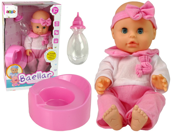 Lalka Piżama 30 cm Różowa Butelka Nocnik Pije 