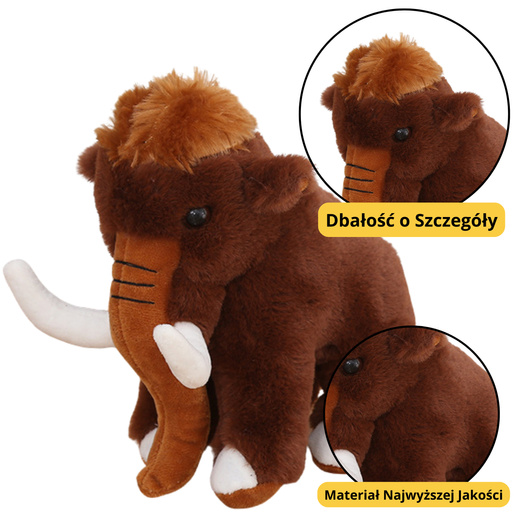 Pluszowa Maskotka Przytulanka Mamut Brązowy 20cm 