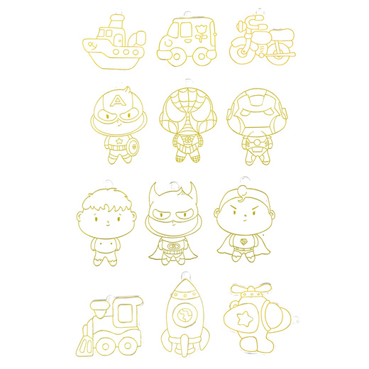 Zestaw Do Malowania Kosmos 3D DIY 6 Farbek Zawieszki 12 szt.