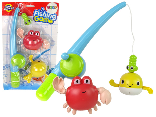 Zestaw Do Kąpieli Łowienie Rybek Wędka Nakręcany Krab 