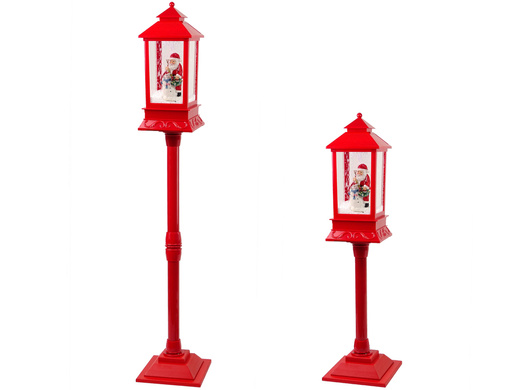 Dekoracja Świąteczna Lampa Latarnia z Mikołajem 2w1 Kolędy Światła