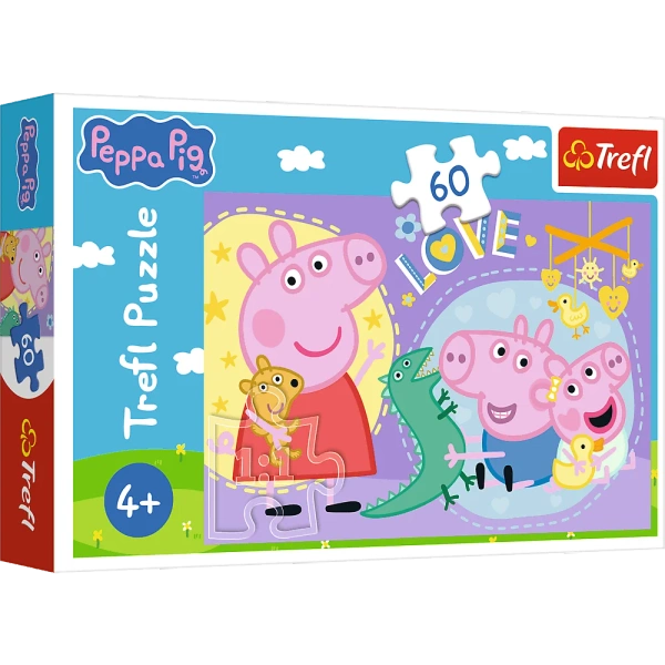 Puzzle - 60 - Szczęśliwa świnka - Świnka Peppa - Trefl 17414