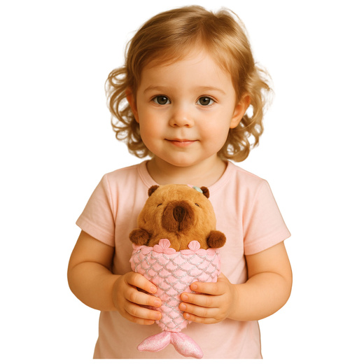 Pluszowa Maskotka Przytulanka Kapibara Syrenka Różowa 28cm 