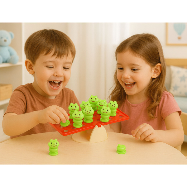 Gra Zręcznościowa Edukacyjna  Dla Dzieci Balansujące Żabki   