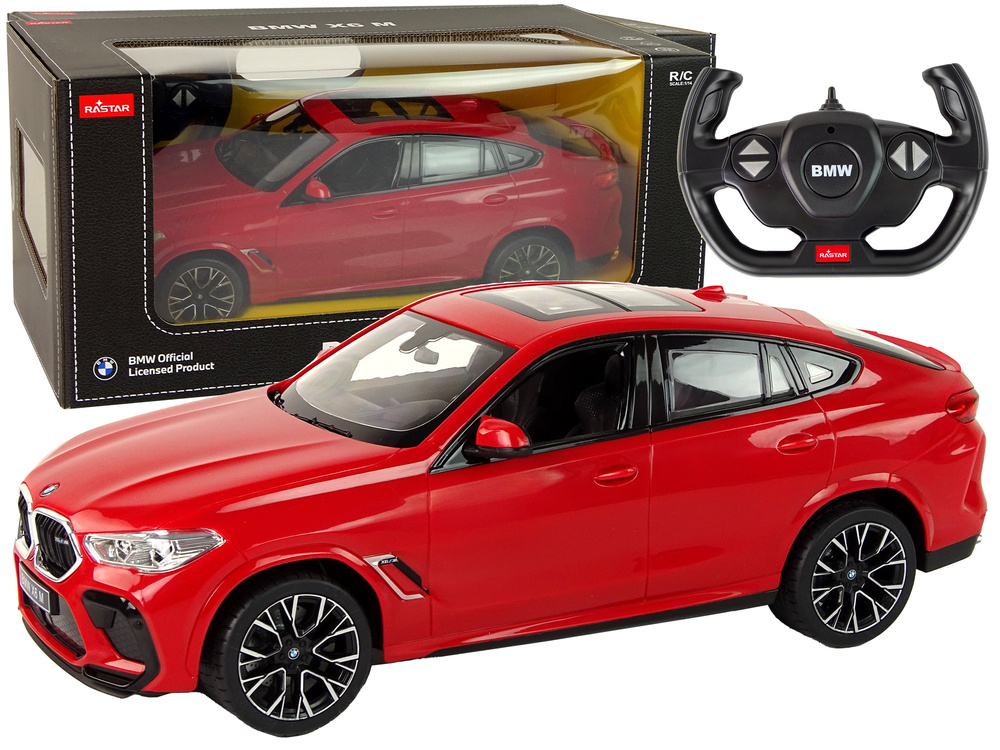 Auto R/C Bmw X6 M 1:14 Rastar Czerwone - 15290 - LeanToys