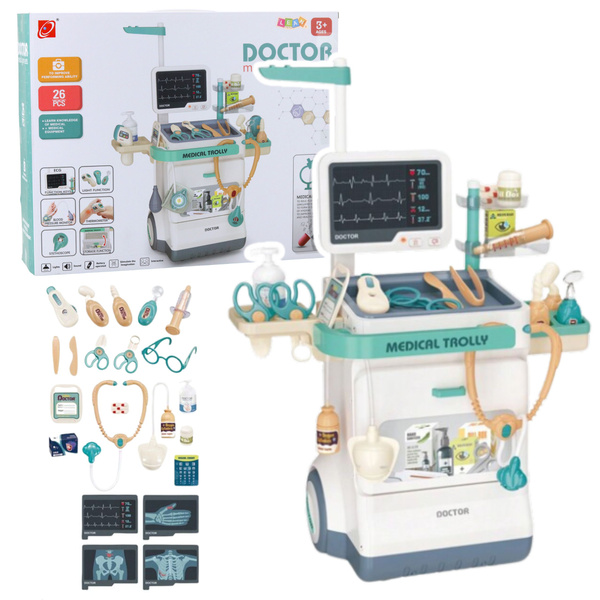Zestaw Doktora Akcesoria Medyczne RTG EKG Światła Dźwięki 26 el.