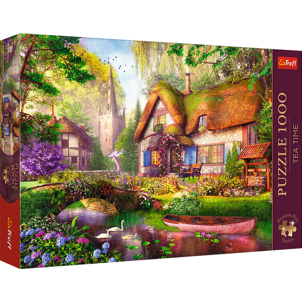 Puzzle- 1000 Premium Plus - Tea Time: Urocza chatka w lesie Trefl 10804