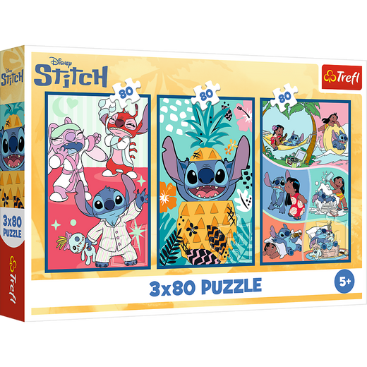 Puzzle - 3x80 - Świat Stitcha Trefl 34885