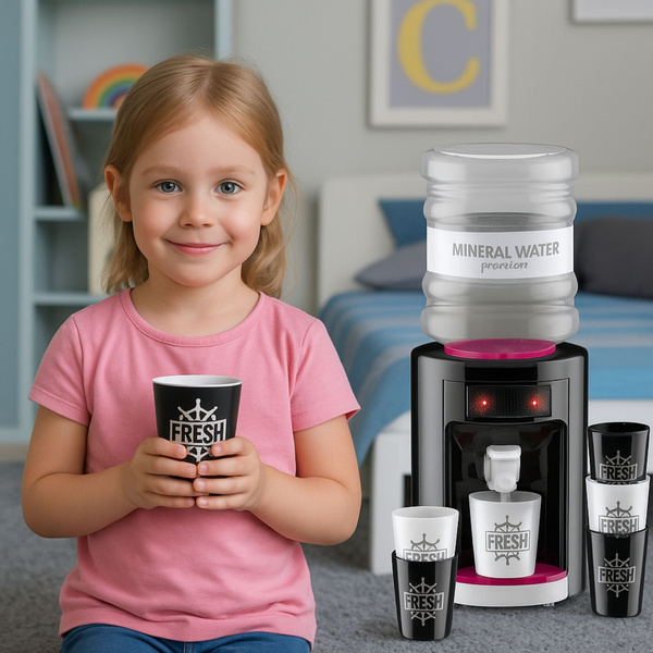 Dystrybutor Wody Zabawkowy Dla Dzieci Światła Dźwięki Różowy 