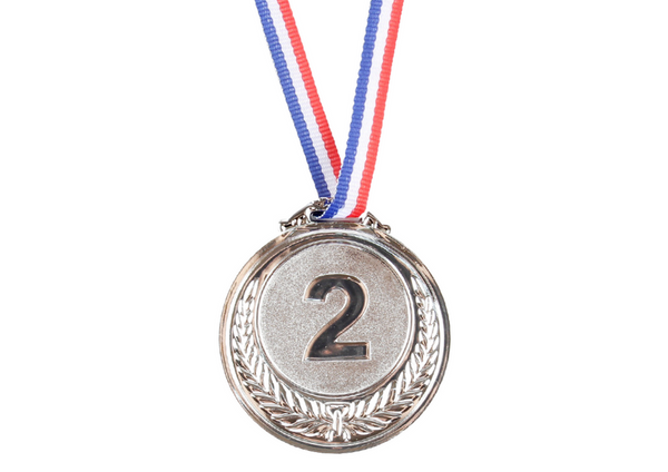 Srebrny Medal Drugie Miejsce Nagroda Trofeum Cynkowy 6,5cm 