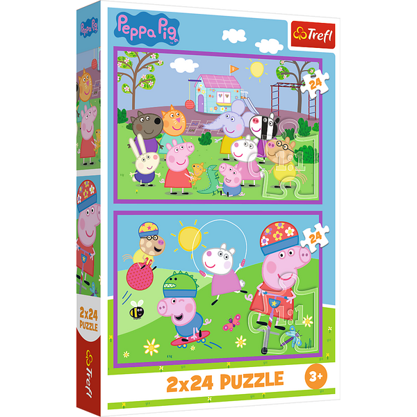 Puzzle - 2x24 - Peppa na placu zabaw - Świnka Peppa - Trefl  34435