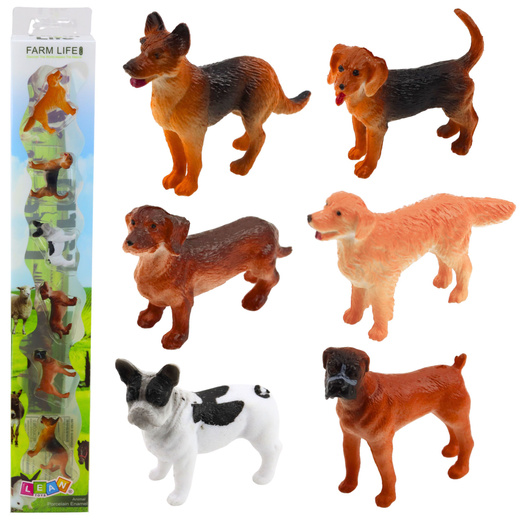 Zestaw Mini Figurki Psy Owczarek Niemiecki Jamnik Buldog Francuski 4cm 6szt 