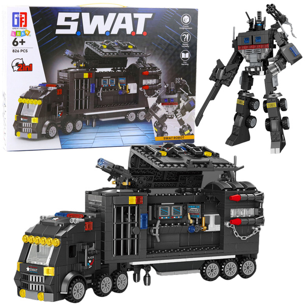 Klocki Konstrukcyjne 8w1 Pojazd SWAT Policja Robot 826 el. 