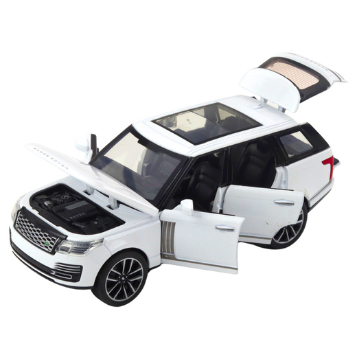 Auto Range Rover Metalowe Suv Białe 1:32 Światła Dźwięki