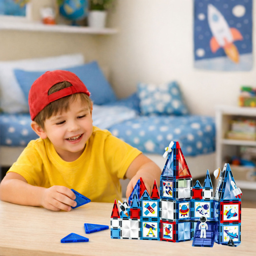 Klocki Konstrukcyjne Magnetyczne Okienka Kosmiczne 58 el.