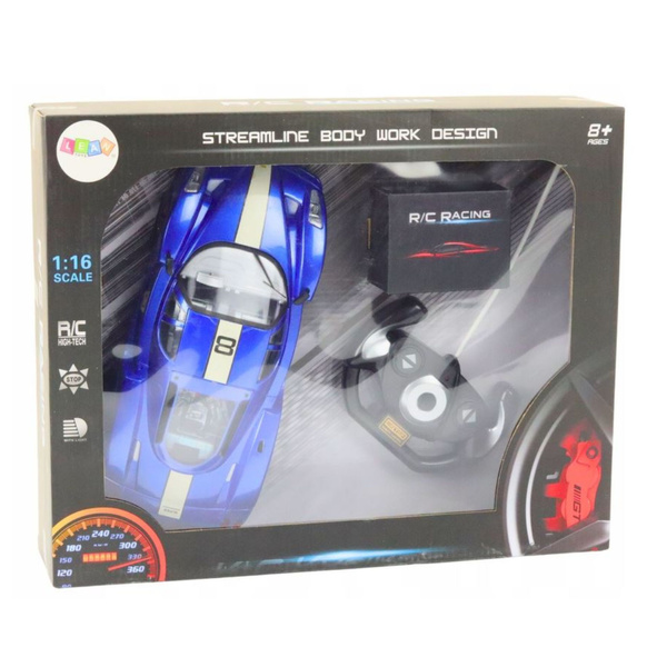 Auto Sportowe Zdalnie Sterowane Na Pilota 1:16 R/C Niebieskie