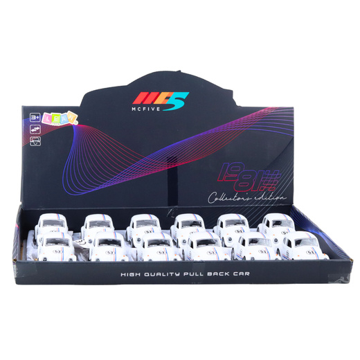 Samochód Klasyczny Garbus Metalowy Napęd Otwierane Drzwi Biały 1:32