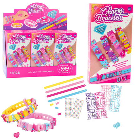 Zestaw Bransoletek DIY Zawieszki Litery 4 Bransoletki Regulowane