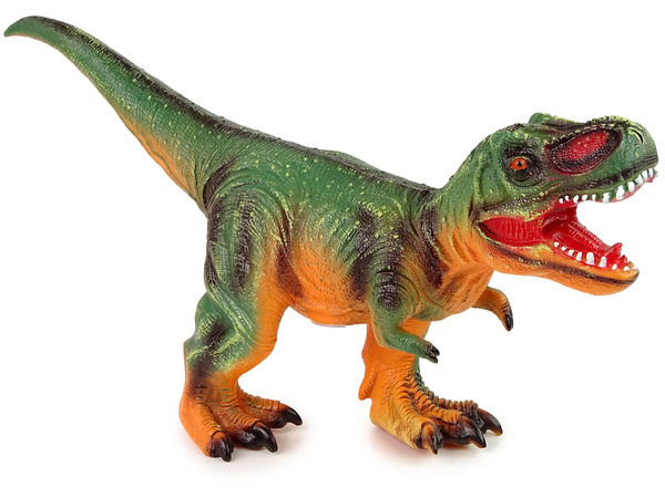 Duża Figurka Dinozaur Tyranozaur Rex Zielono- Pomarańczowy Dźwięk 60 cm Długości 