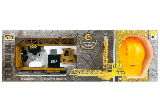 Dźwig Budowlany Żuraw Zdalnie sterowany R/C Obrót 680° Kask 128cm 