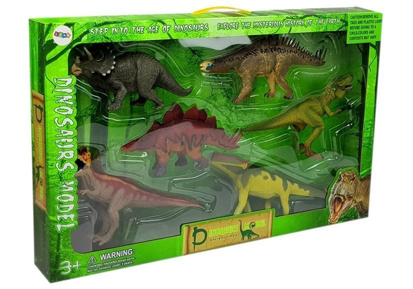 Zestaw Dinozaurów Duże Figurki Modele 6 sztuk Stegozaur 