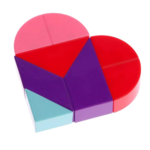 Klocki Magnetyczne Tangram Układanka Serce Naklejki 8 el. 