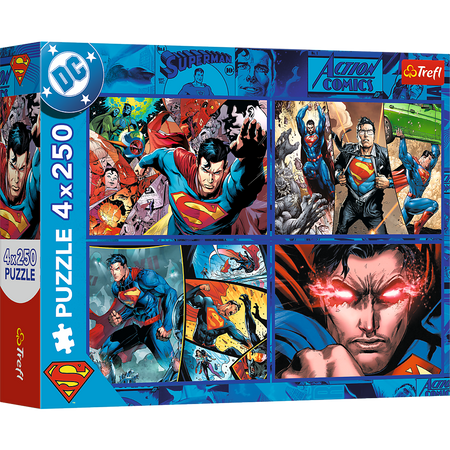 Puzzle - 4x250 - Odwaga Supermana - Warner Superman - Trefl 13340