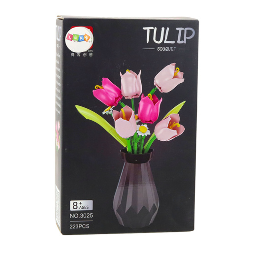Klocki Konstrukcyjne Tulipany W Wazonie Bukiet 223 el. 
