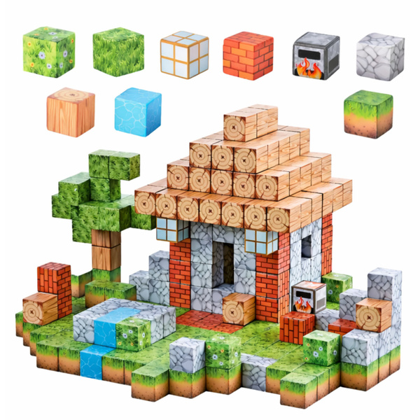 Klocki Magnetyczne Konstrukcyjne Kostki Kwadratowy Świat 3D 312 el.