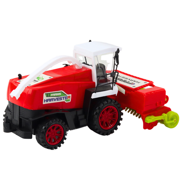 Kombajn Rolniczy Farmerski Z Hederem Napęd Czerwony