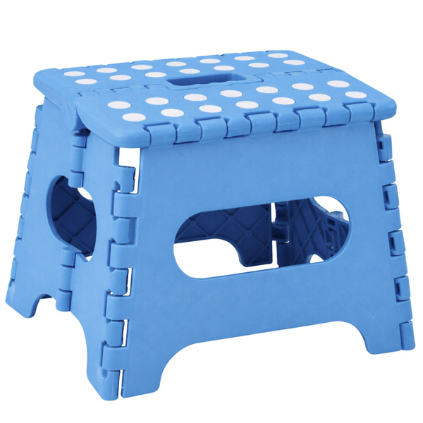 Stołek Składany Podnóżek Stopień Taboret Antypoślizgowy Niebieski 24x19 cm 