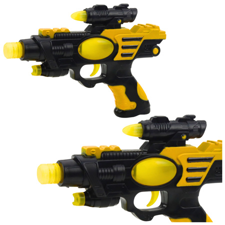 Pistolet Kosmiczny Broń Czarno-Żółty Światła Dźwięki