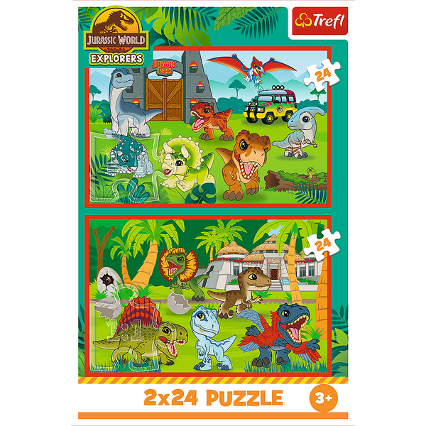 Puzzle - 2x24 - Małe dinozaury - Universal Jurassic World Trefl 34437